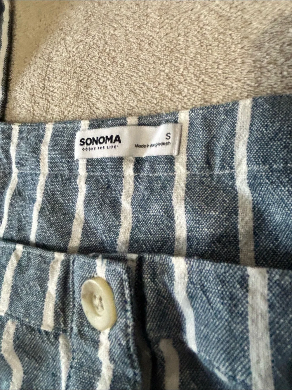 Sonoma Goods for Life Tie-Hem Square Neck Tank Vertical Stripes Small  NWT